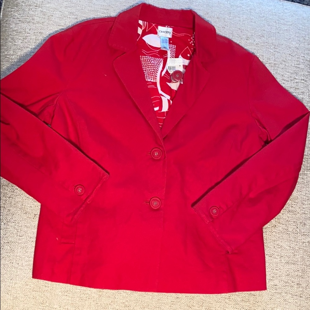 Chico’s Selea Red Jacket 3 NWT